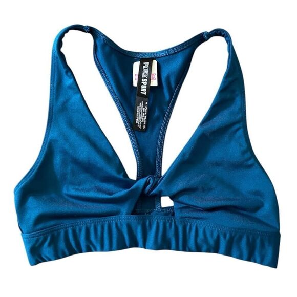 Victoria’s Secret Blue Twist Front Racerback Sports Bra NWT Size Extra Small - Picture 1 of 6